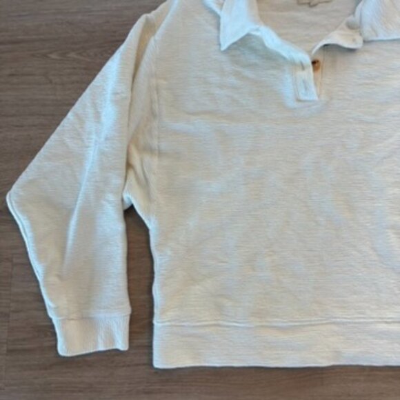 ** Madewell Ottoman Jacquard Knit Cropped Polo Top Small NC618 - Picture 3 of 8